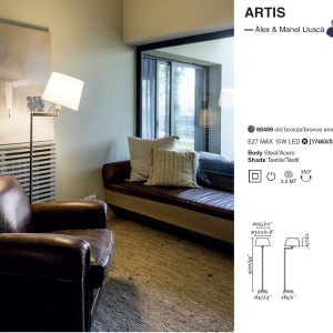 Lampadar / Lampa de podea design elegant ARTIS bronz/alb 196471 universul-luminii.ro