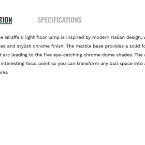 Lampadar/Lampa de podea design modern Giraffe 5L 140661 universul-luminii.ro