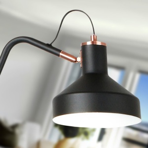 Lampadar/Lampa de podea din metal design moderm Irias negru/cupru 87401 universul-luminii.ro
