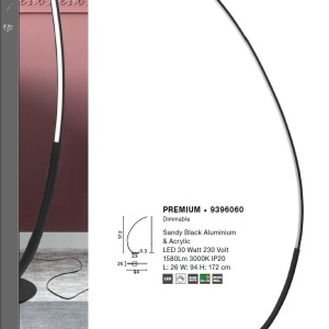 Lampadar / Lampa de podea LED design modern Premium black NVL-9396060 77281 universul-luminii.ro