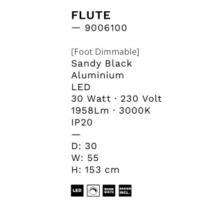 Lampadar, lampa de podea LED Flute negru 148511 universul-luminii.ro