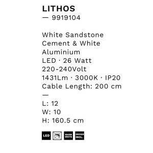 Lampadar, Lampa de podea LED LITHOS alb - Img 10