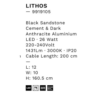 Lampadar, Lampa de podea LED LITHOS 169181 universul-luminii.ro
