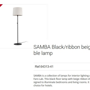 Lampadar / Lampa de podea modern design elegant SAMBA negru/bej 64313-41 90281 universul-luminii.ro