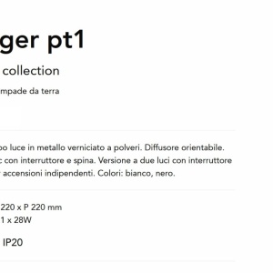 Lampadar/Lampa de podea stil minimalist Ginger pt1 alb 165341 universul-luminii.ro