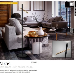 Lampadar LED dimabil design modern Varas negru/auriu 84941 universul-luminii.ro