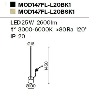 Lampadar LED, lampa de podea, design modern Flow alama - Img 3