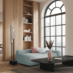 Lampadar LED modern Colette auriu roze, negru 249931 universul-luminii.ro