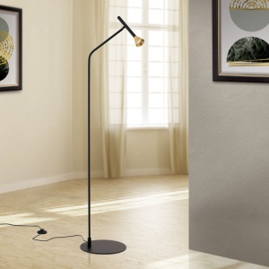 Lampadar LED stil scandinav minimalist ODEON negru/alama - Img 3