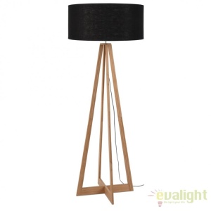 Lampadar realizat din materiale naturale, durabile si ecologice, EVEREST/F negru