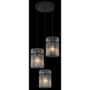 Lustra 3L design modern GORLEY negru, fumuriu 135581 universul-luminii.ro