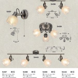 Lustra 4 spoturi design clasic FRANCIS crom satin 5440 RX - Img 4