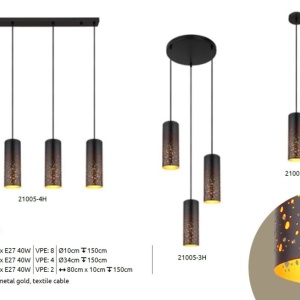 Lustra 4L design modern Crocky negru, auriu - Img 5
