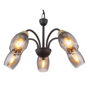 Lustra 5L design modern Gerly negru 135171 universul-luminii.ro