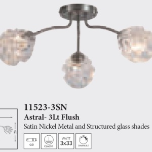 Lustra aplicata 3 becuri metal nickel satinat Astral 625591 universul-luminii.ro