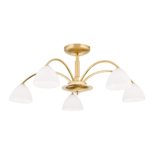 Lustra aplicata 5 brate elegant design modern OPALDESIGN, auriu mat 163401 universul-luminii.ro