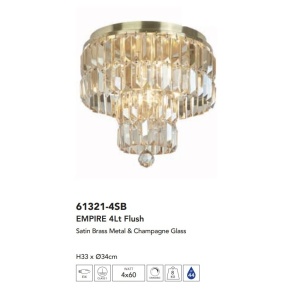 Lustra aplicata cristal design elegant Empire 4L, IP44 136061 universul-luminii.ro
