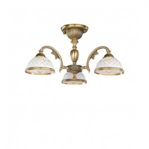 Lustra aplicata cu 3 brate clasic design italian din alama, sticla 7002 RA-PL. 7022/3