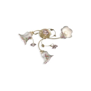 Lustra aplicata cu flori ceramice in stilul clasic Florentin PISA 3L - Img 1