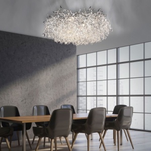 Lustra aplicata design magnific, crom, diametru 80cm, RICICLE - Img 13