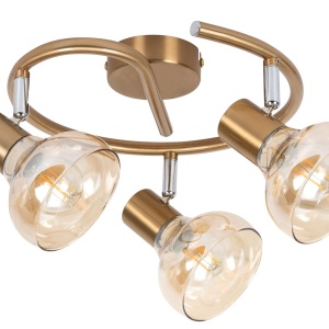 Lustra aplicata design modern Holly 3L auriu/amber - Img 3