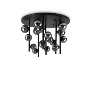 Lustra aplicata design modern Perlage pl18 negru/fumuriu - Img 1