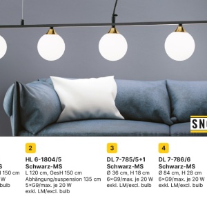 Lustra aplicata design modern SNOWWHITE 6L negru/auriu - Img 9