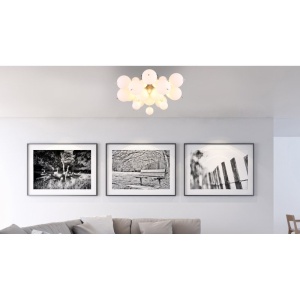 Lustra aplicata design modern UDO 3L nickel/alb - Img 2