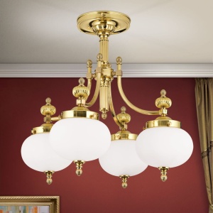 Lustra aplicata eleganta stil clasic Nostalgie 4L alama lucios/opal 163671 universul-luminii.ro
