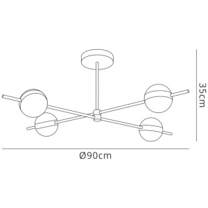 Lustra aplicata LED design Art Deco cu 4 surse de lumina Cuba 130471 universul-luminii.ro