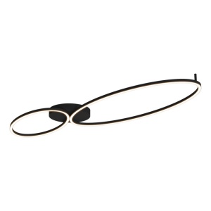 Lustra aplicata tavan LED 69W, aluminiu negru, 140cm