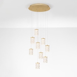 Lustra aurie cu 9 pendule LED PHOS 630961 universul-luminii.ro