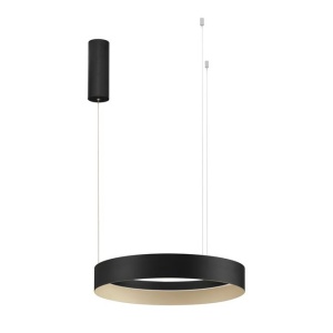 Lustra circulara aluminiu negru/auriu LED CCT LUMIA 50cm