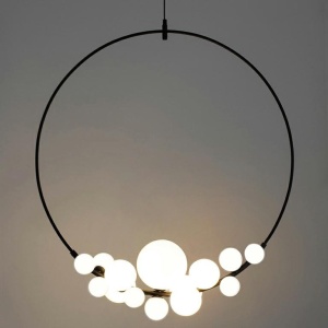 Lustra circulara cu 14 de surse de lumina ROCIO negru 598081 universul-luminii.ro