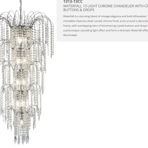Lustra cristal casa scarii design LUX Waterfall 13L 1313-13CC SRT 172821 universul-luminii.ro
