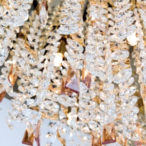 Lustra cristal K9 design elegant de lux CRYSTALRIVER aurie 234781 universul-luminii.ro