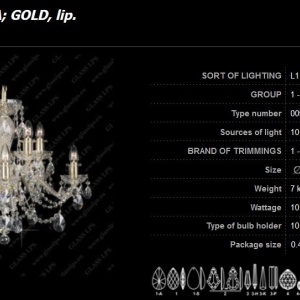 Lustra cu 10 brate cristal Bohemia L11 009/10/1-A 65781 universul-luminii.ro
