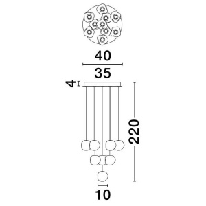 Lustra cu 10 pendule LED design modern IFOS - Img 6