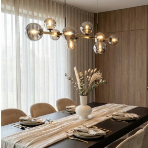 Lustra cu 10 surse de lumina SERENITY auriu