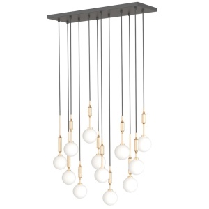 Lustra cu 12 pendule Ero XII Auriu 80x25