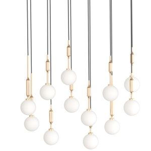 Lustra cu 12 pendule Ero XII Auriu 80x25 - Img 2