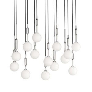 Lustra cu 14 pendule Ero XIV Crom 80x25 - Img 4