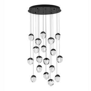 Lustra cu 18 pendule LED ALICIA negru