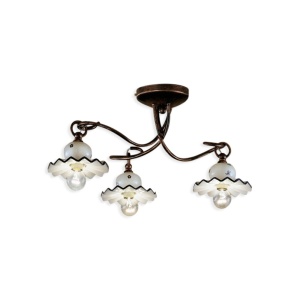 Lustra cu 3 brate design clasic realizat manual din ceramica ROMA