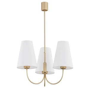 Lustra cu 3 brate design modern Safiano auriu, alb 124601 universul-luminii.ro