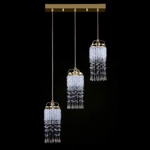 Lustra cu 3 pendule Cristal Bohemia Exclusive SMALL GAME RECTANGLE 01-03 CE - Img 1