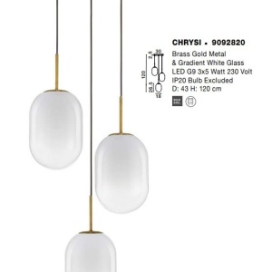 Lustra cu 3 pendule design modern CHRYSI 121531 universul-luminii.ro