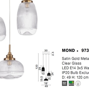 Lustra cu 3 pendule design modern Mond 75041 universul-luminii.ro