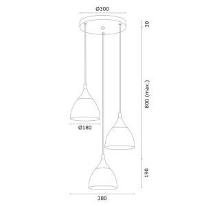 Lustra cu 3 pendule design modern Murano negru, alama 30cm 115711 universul-luminii.ro