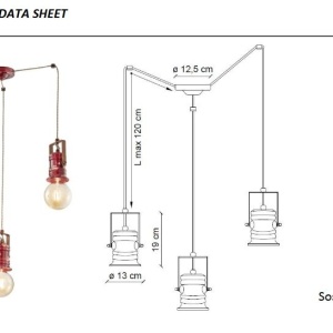 Lustra cu 3 pendule design retro realizata manual din ceramica URBAN 127061 universul-luminii.ro